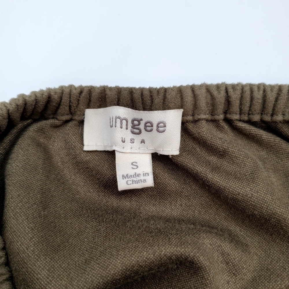 Umgee Olive Green Floral Embroidered Bell Sleeve Oversized Top - Picture 6 of 9